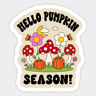 Hello Pumpkin Season Fall Shirt Design Sticker